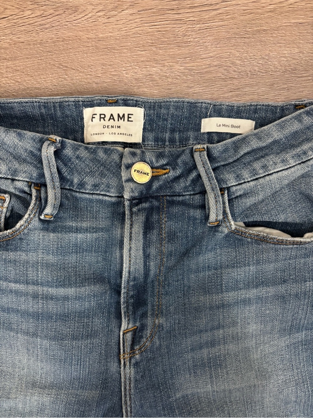 Frame Denim Light Blue Le Mini Boot Jeans